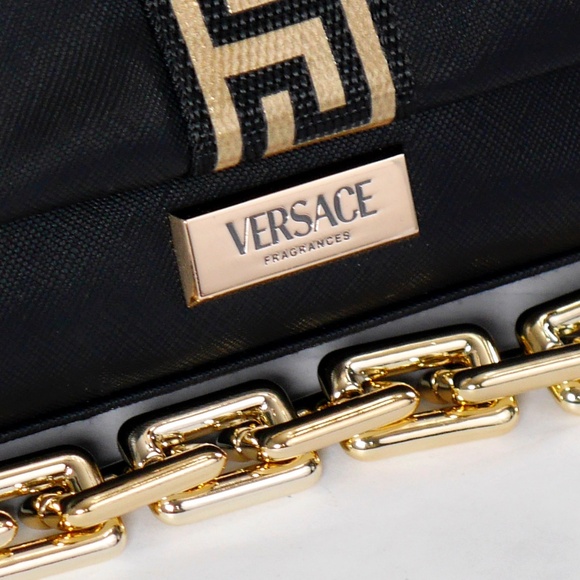VERSACE Crossbody Clutch Bag Limited Edition NEW Black Gold - Picture 3 of 8